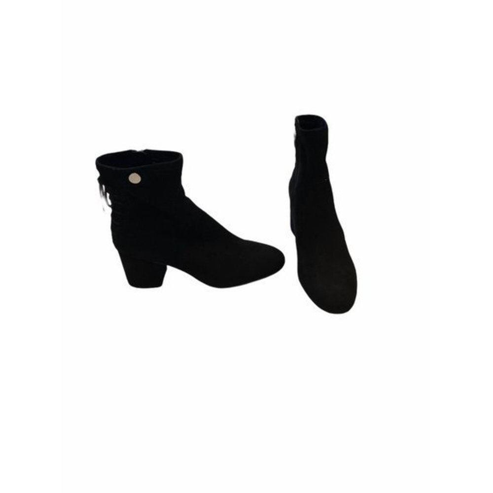 Franco Sarto Women’s‎ Black Block Heel Ankle Boots With Side Zipper L-Josey